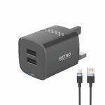Pawa Retro 3.1A Dual USB + USB-A to Micro Cable (TCR31UKM) – Fast Charge Dual-Port Micro USB Cable (Price In Oman)