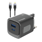 Pawa Super Mini Travel Charger TC25CUUL – 30W PD + QC Fast Charging Adapter with Braided USB-C to Lightning Cable (Price In Oman)