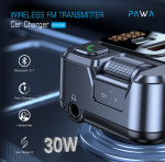 Pawa Wireless FM Transmitter Car Charger (16PD30) — Bluetooth, PD30W Fast Charging, Dual USB - Image 2