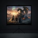 Porodo 100” Tripod Projection Screen in Oman – Portable Home Cinema Display - Image 3