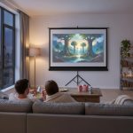 Porodo 100” Tripod Projection Screen in Oman – Portable Home Cinema Display - Image 4