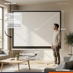 Porodo 100” Tripod Projection Screen in Oman – Portable Home Cinema Display - Image 6