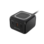 Porodo 3-Port Wireless Charger 30W PD-FWCH005-BK – Fast Charging Station with 15W Wireless Pad, PD 30W USB-C, Dual USB-A Outputs - Image 2