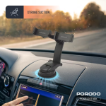 Porodo 360° Rotatable Car Two Phone Holder PDNB420THBK – Dual Phone Mount for Car Dashboard & Windscreen (Price In Oman) - Image 5