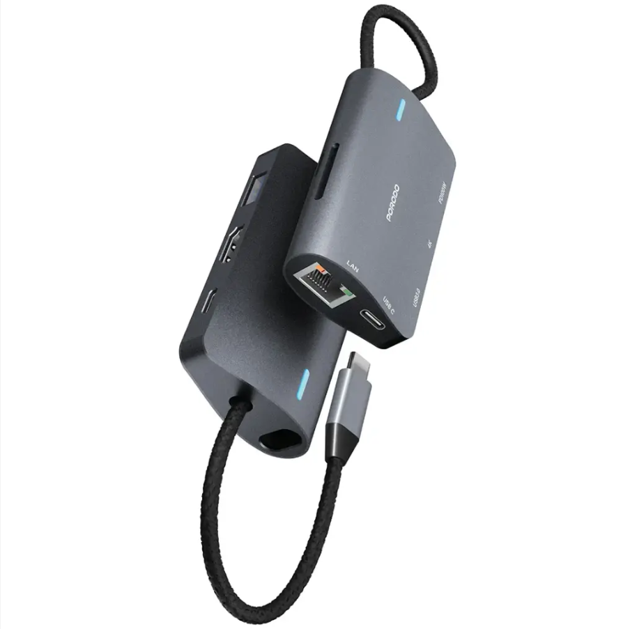 porodo-4k-7in1-multiport-usbc-hub-model-pdrds71gy-aluminium-.png Porodo 4K 7‑in‑1 Multi‑Port USB‑C Hub (Model PDRDS71GY) – Aluminium Alloy, 100 W Power Delivery, Ethernet & SD - Image 1