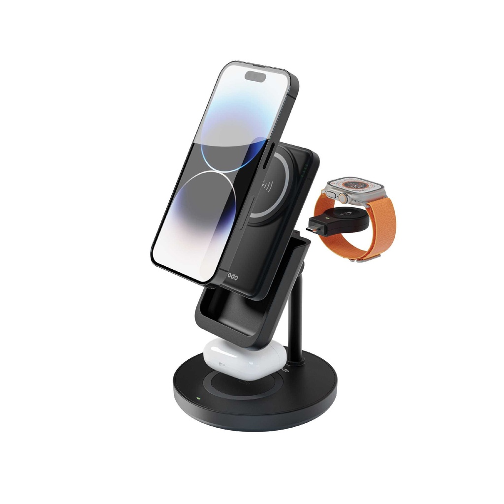 porodo-5000-mah-4in1-magsafe-power-bank-dock-pdpbf-ch024-wir.jpg PORODO 5000 mAh 4‑in‑1 MagSafe Power Bank Dock (PD‑PBF CH024) – Wireless Multi‑Device Charger – - Image 1