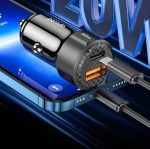 Porodo 50W Dual-Port Car Charger (PD-CC50WL) - 30W QC + 20W PD + C→Lightning Cable - Image 4