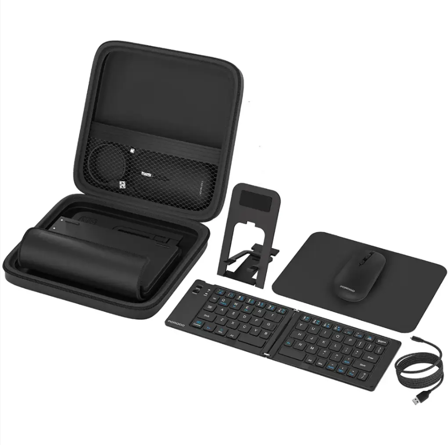 porodo-6-in-1-keyboard-mouse-set-pdkbmsc2285-foldable-keyboa.png Porodo 6-in-1 Keyboard & Mouse Set PDKBMSC2285 – Foldable Keyboard, Wireless Mouse, Phone Stand & Travel Case - Image 1