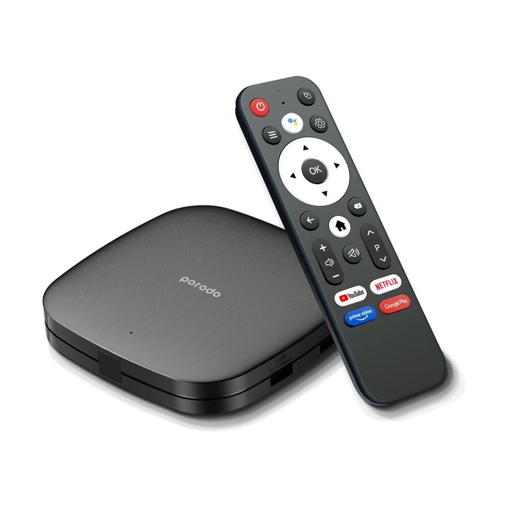 porodo-android-tv-box-pd-antvb-bk-4k-ultra-hd-streaming-andr.jpg Porodo Android TV Box PD-ANTVB-BK – 4K Ultra HD Streaming, Android 9.0, 2GB RAM, 8GB ROM, Quad-Core Processor, Bluetooth 5.0, - Image 1