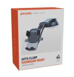 Porodo Auto-Clamp Dashboard Mount (PD-FE1CRM-BK) – Universal Design, 360° Rotation, One-Hand Operation, Strong Adhesive, - Image 4