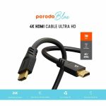 Porodo Blue 4K HDMI Ultra HD Cable 60Hz 3m – PB-HD4K3M-BK | High-Speed HDMI Cable - Image 2