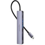 Porodo Blue 7-in-1 USB-C Hub PB-71HBC – 4K HDMI, Dual USB-C, USB 3.0/2.0, SD/MicroSD Card Reader, 100W PD