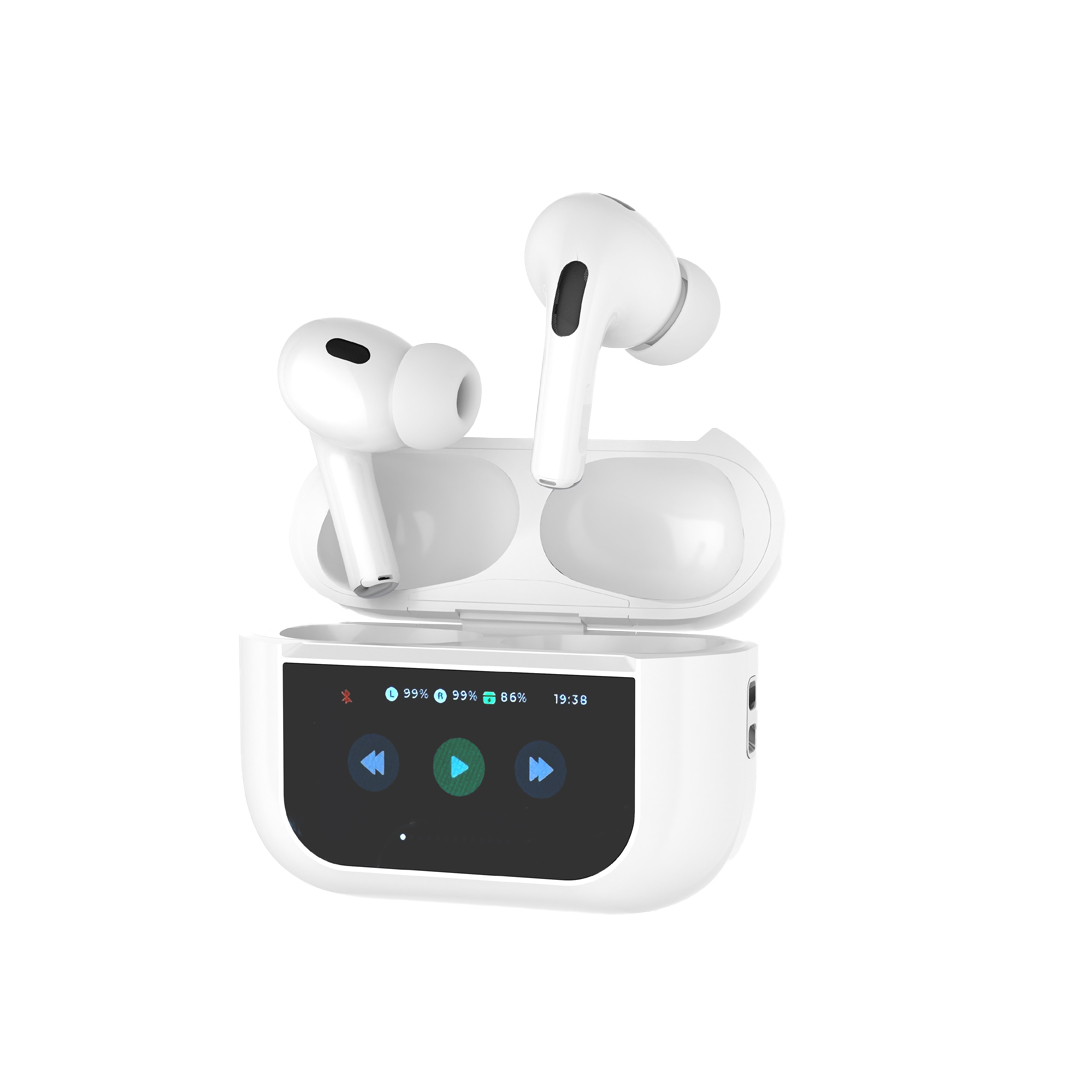 porodo-blue-airpods-pro-2-touch-display-arp25-anc-enc-147-sc.jpg Porodo Blue AirPods Pro 2 Touch Display ARP25 – ANC + ENC, 1.47″ Screen, 20 H Playtime (Price In Oman) - Image 1