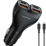 Porodo Dual Power 102 W Car Charger with USB-C to USB-C Cable PDFWCH085 – Dual-Port PD Fast Charging for Cars- Price in Oman