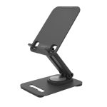 Porodo Foldable Tablet Stand (PD-CSAMSTD-BK) – Adjustable Neck, 360° Rotation, Compatible with Tablets & iPads,