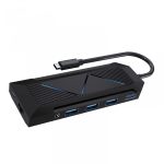 Porodo Gaming 9-in-1 USB-C Hub with 100W PD, 4K HDMI, RGB Lighting – PDX520-BK - Image 2
