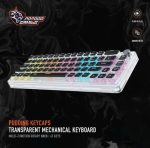Porodo Gaming Pudding Keycaps Mechanical Keyboard with Multi-Function Rotary Knob – Transparent (PDX223) - Image 3