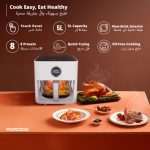 Porodo Lifestyle 5 L Glass Pot Air Fryer PD‑LFGPAF5L‑WH – 1000 W Touch Panel with 7 Presets & Timer (Price In Oman) - Image 5