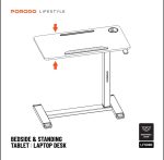 Porodo Lifestyle Bedside & Standing Tablet Laptop Desk – Adjustable Height, Tilt Angle, Cup & Tablet Holder, - Image 4