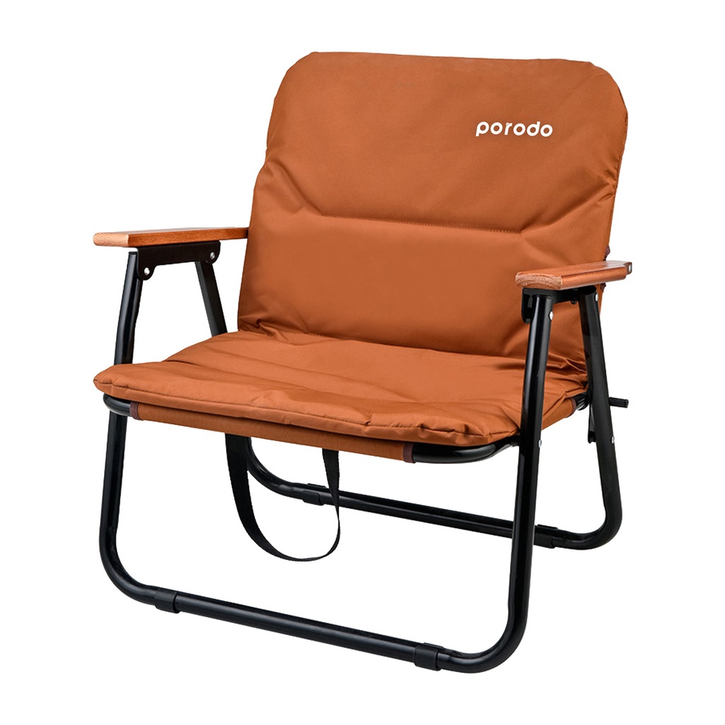 porodo-lifestyle-camping-foldable-cushioned-chair-lightweigh.jpg Porodo Lifestyle Camping Foldable Cushioned Chair – Lightweight Aluminum Frame, 150kg Load Capacity, - Image 1