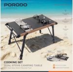 Porodo Lifestyle Dual-Burner Camping Table – 304 Stainless Steel Butane Cooking Set (Model PDLFST219BK) - Image 10