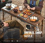 Porodo Lifestyle Grill & Gas Stove Portable Station – Foldable Aluminum Outdoor Cooking Station with Detachable Grill & Stove, - Image 5