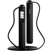 Porodo Lifestyle Smart Skipping Rope – PD-SMVJP-BK, Bluetooth Connectivity, Digital Display, Voice Broadcast, 3M Adjustable Length,
