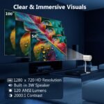 Porodo Lumio Smart FHD Projector PDTS17 – 1080p Full HD, 180 ANSI Lumens, Android 13, Telescopic Stand & Wireless Mirroring | - Image 3