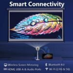 Porodo Lumio Smart FHD Projector PDTS17 – 1080p Full HD, 180 ANSI Lumens, Android 13, Telescopic Stand & Wireless Mirroring | - Image 9