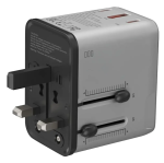 Porodo Megavolt Universal Travel Adapter PD 20W PDFWCH088SL – Global Plug + USB-C / USB-A Fast Charging - Image 4