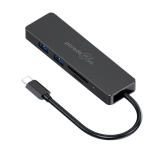 Porodo PB‑51HBC‑BK – 5‑in‑1 USB‑C Hub (4K HDMI, USB‑A, SD/MicroSD, 5 Gbps)