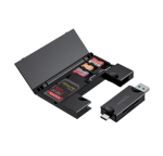 Porodo PB‑CACRH‑BK – USB‑C Multi‑Card Reader & Storage Box (SD + MicroSD, Travel‑Safe)