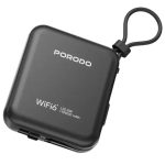 Porodo PBFCH064 4G LTE WiFi 6 Pocket Router with 10000mAh Power Bank,
