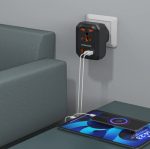 Porodo PD-FWCH044UK 20W Universal AC Adapter with 2 USB-C & 2 USB-A Ports – UK Plug, Multi-Device Fast Charger, - Image 2