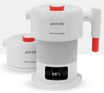 Porodo PD-KTLD850W-WH Portable Folding Electric Kettle – 600ml, 850W, Touch Display, Boil-Dry Protection – Ideal for Travel and Compact Kitchens