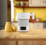 Porodo PD-KTLD850W-WH Portable Folding Electric Kettle – 600ml, 850W, Touch Display, Boil-Dry Protection – Ideal for Travel and Compact Kitchens - Image 4