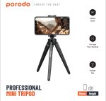 Porodo PD-TRPT Professional Mini Tripod – 5.5cm Height, 3kg Load Capacity, Aluminum Build, 13.5cm Folded Length, Lightweight and Portable, - Image 2