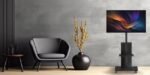 Porodo PD-TVFSW-BK Mobile TV Stand – Dynamic Swivel & Tilt, 32"-75" Screens, Height Adjustable, 35kg Capacity, VESA Compatible, with Wheels & Media Shelf , - Image 5