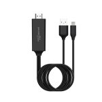 Porodo PD‑HDLA2M‑BK – Lightning to HDMI Ultra HD Cable 2 m (4K@30 Hz | 2K@60 Hz)