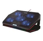Porodo PDX110 RGB Gaming Laptop Cooling Pad – 5 Super Quiet Fans, 15 Color Modes, USB 2.0 Ports, Adjustable Stand