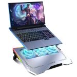 Porodo PDX117 Aluminum Laptop Cooling Pad with RGB Lighting – 5 Fans, 1500 RPM, 3 Adjustable Angles - Image 4