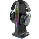 Porodo PDX528 Gaming RGB Headphone Stand — Dynamic Sound Lighting, Cable Storage & Dual USB |