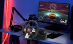 Porodo PDX627 7-in-1 Gaming Steering Wheel – 270° Rotation, Responsive Pedals, Gear Lever – Compatible with PS4, PS3, Xbox One, Xbox 360, PC, Nintendo Switch, Android – - Image 3