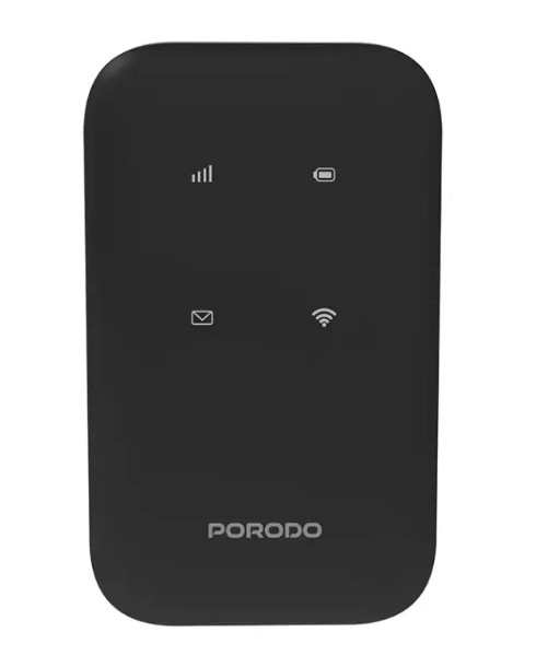 porodo-pocket-4g-lte-wifi-6-router-pdlfst132-15050-mbps-3000.jpg Porodo Pocket 4G LTE Wi‑Fi 6 Router PD‑LFST132 – 150/50 Mbps, 3000 mAh Battery, Supports 10 Devices (Price In Oman) - Image 1