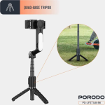 Porodo QuadBase Gimbal Stabilizer LFST148 – 3-Mode Bluetooth Video Stabilizer with Detachable Light & Foldable Quad-Base Tripod - Image 3