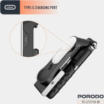Porodo QuadBase Gimbal Stabilizer LFST148 – 3-Mode Bluetooth Video Stabilizer with Detachable Light & Foldable Quad-Base Tripod - Image 4
