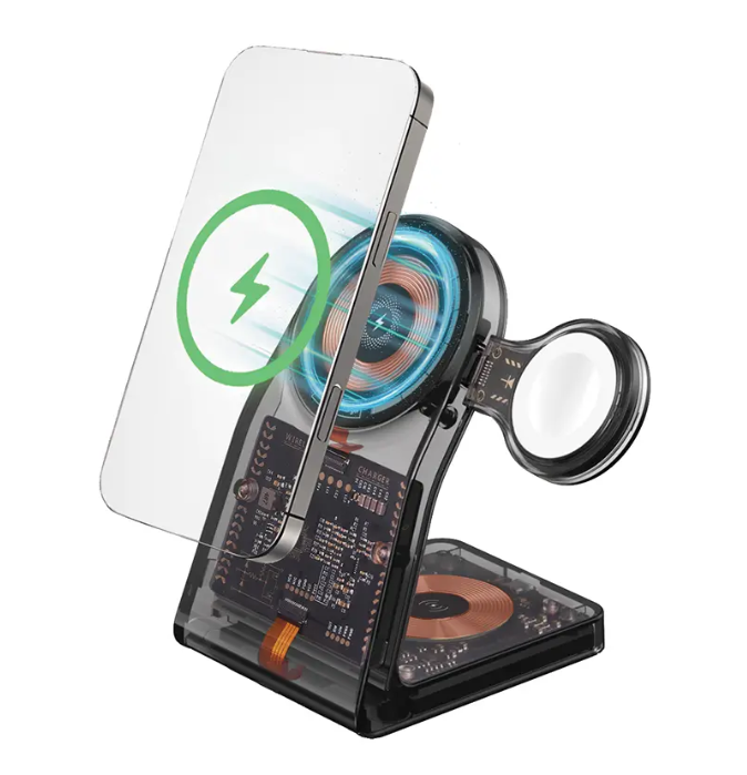 porodo-shell-wireless-charging-stand-fwch062-pd-fwch062-bk-1.png Porodo Shell Wireless Charging Stand FWCH062 (PD-FWCH062-BK) — 15W Multi-Device Wireless Charging with Detachable Watch Charger | - Image 1