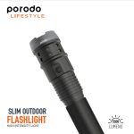 Porodo Slim Outdoor Flashlight Small (PD-LS5WFL) – 600LM High-Intensity LED, 2000mAh Rechargeable Battery, Type-C Charging, - Image 3