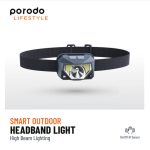 Porodo Smart Outdoor Headband Light (PD-LSHDLGHT) – 200LM Rechargeable LED Headlamp with IR Sensor & SOS Mode, - Image 2