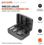 Porodo Wireless Lavalier Microphone PD-2MLAVCC – Dual Connector (USB-C & Lightning), Charging Case, Low Latency, Noise Reduction – - Image 3